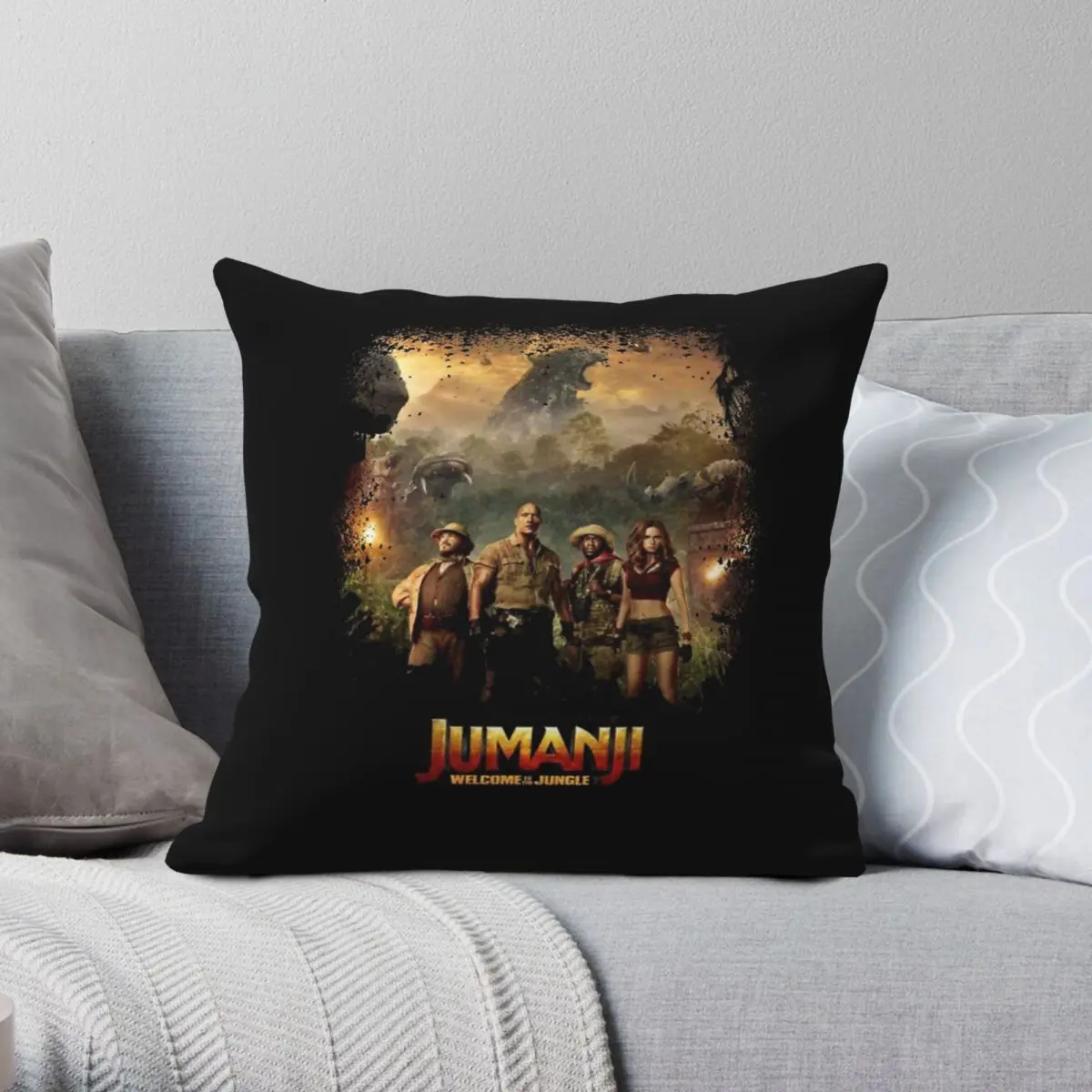 Jumanji Movie Square Pillowcase Polyester Linen Velvet Printed Zip Decor Throw Pillow Case Car Cushion Cover