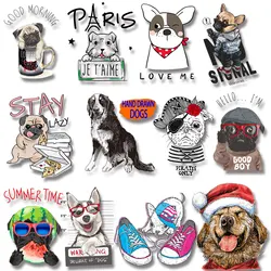 I Try to be Unicorn Cute Dog Stay Lazy Sport Love Me Love My Pug Iron on Decals Applique for Cloth Wear-resistant Diy Craft