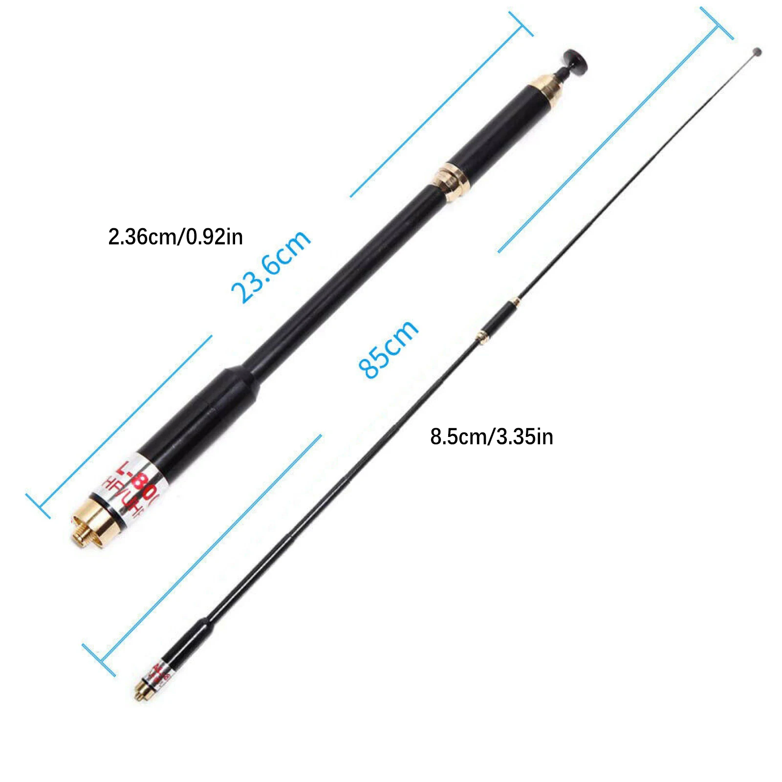 Telescopic Antenna For BaoFeng 144/430MHz High Gain AL-800 SMA-F 3.2dBi (VHF)/5.6dBi (UHF) Antenna For Kenwood For HYT Radio