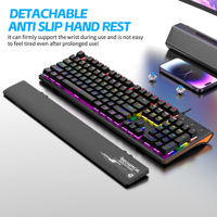 BAJEAL K600 wired light-emitting real mechanical green axis gaming competitive with hand rest for desktop computers