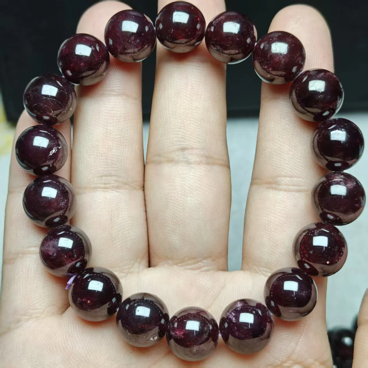 Xingyu Natürliche Brasilianische TOP Lila Zahn-Lila Granat Glatte Runde Perlen für Schmuckherstellung, Design, Armband, Halskette, Geschenk – Detail 2