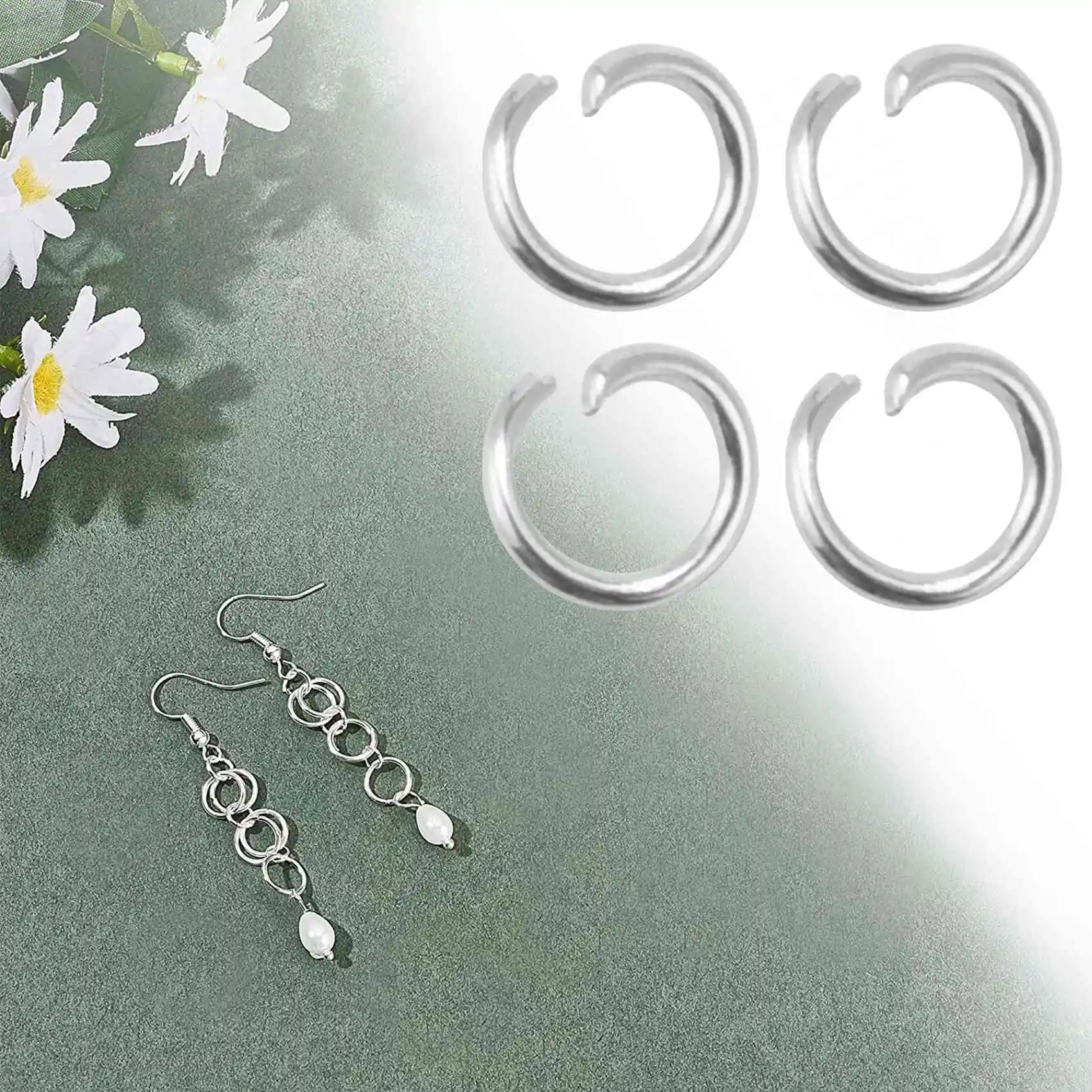 ABMO 500-Piece Open Jump Rings for Jewelry Making, 4mm, Silver