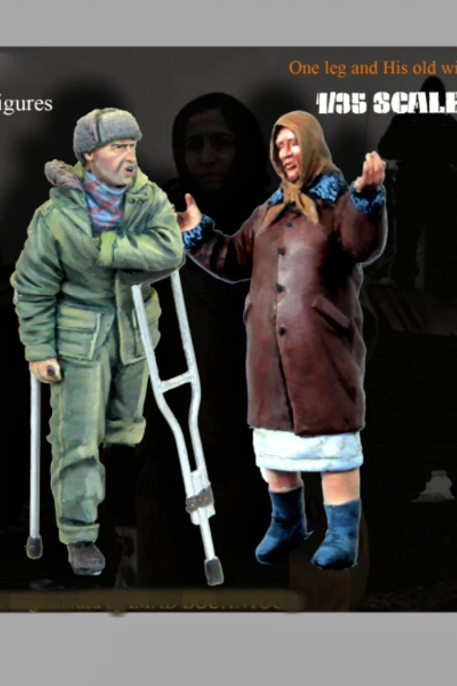 

1/35 Scale Resin Figure Model Kits Injured Soldier and Woman Hobby Miniature Toys Unassembled and Unpainted 944