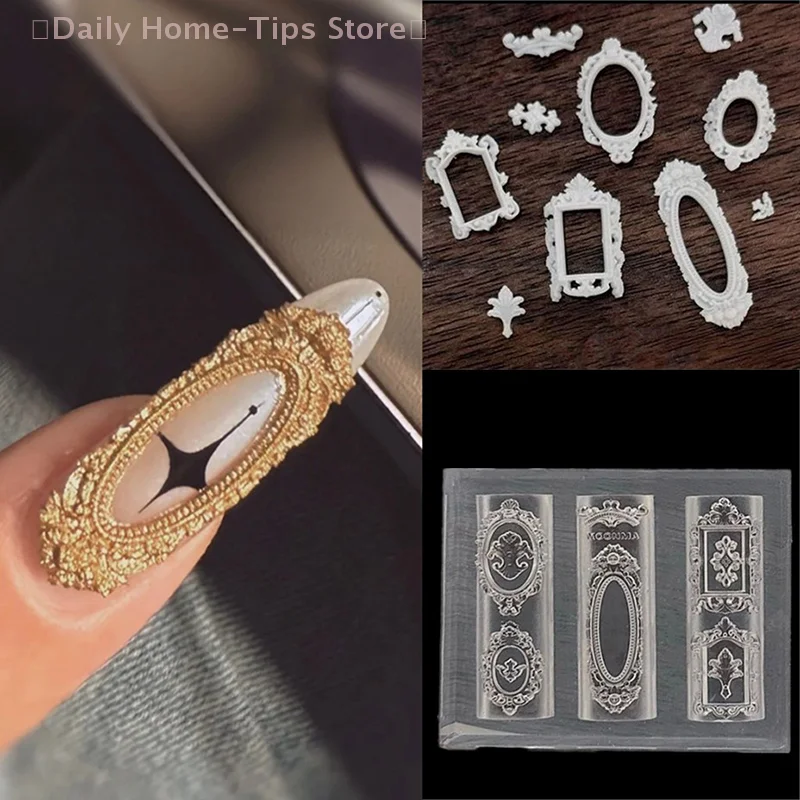 الأوروبي الرجعية إطار صور شكل سيليكون مسمار قالب مسمار ختم الأظافر DIY بها بنفسك صالون الأظافر تصميم مجسمة مانيكير أداة فنية #3