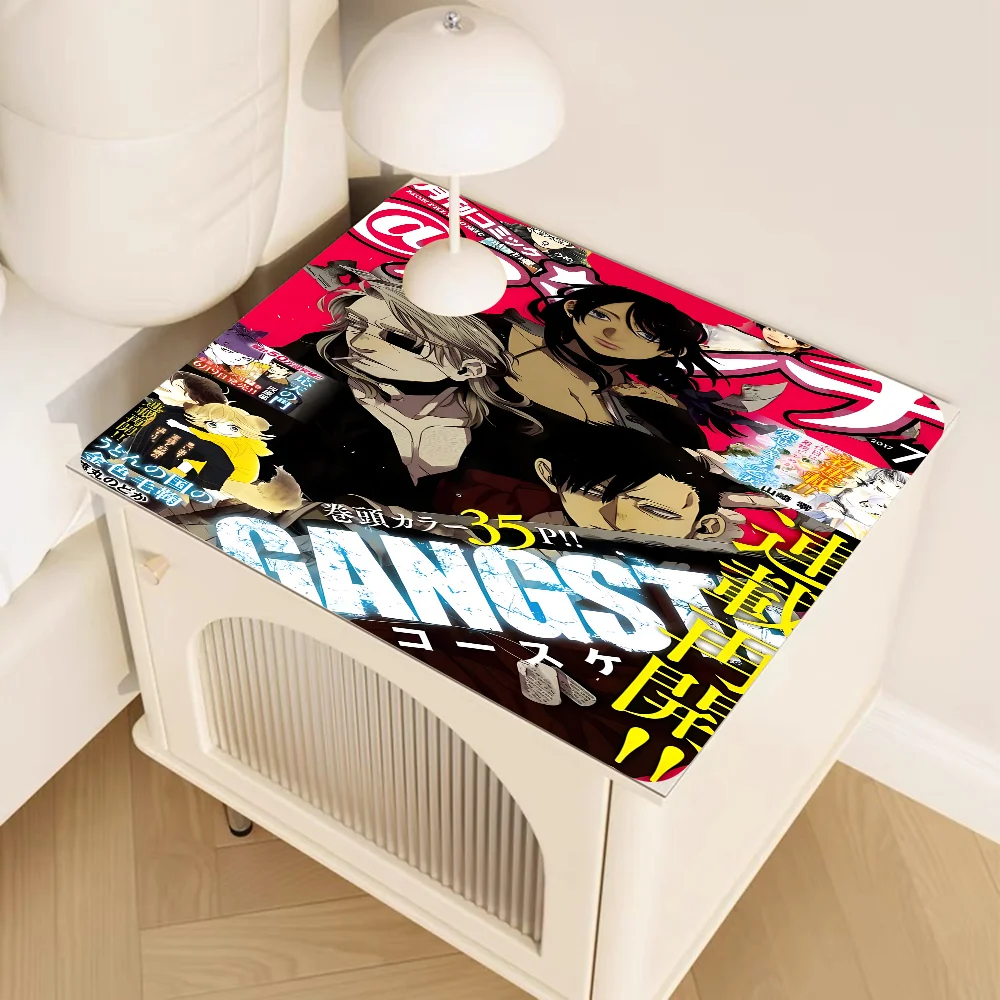 Japanese Comics GANGSTA Kitchen Drainage Mat Retro Style Dish Drying Pads Absorbent Placemats Drainer Tableware Mats Accessories