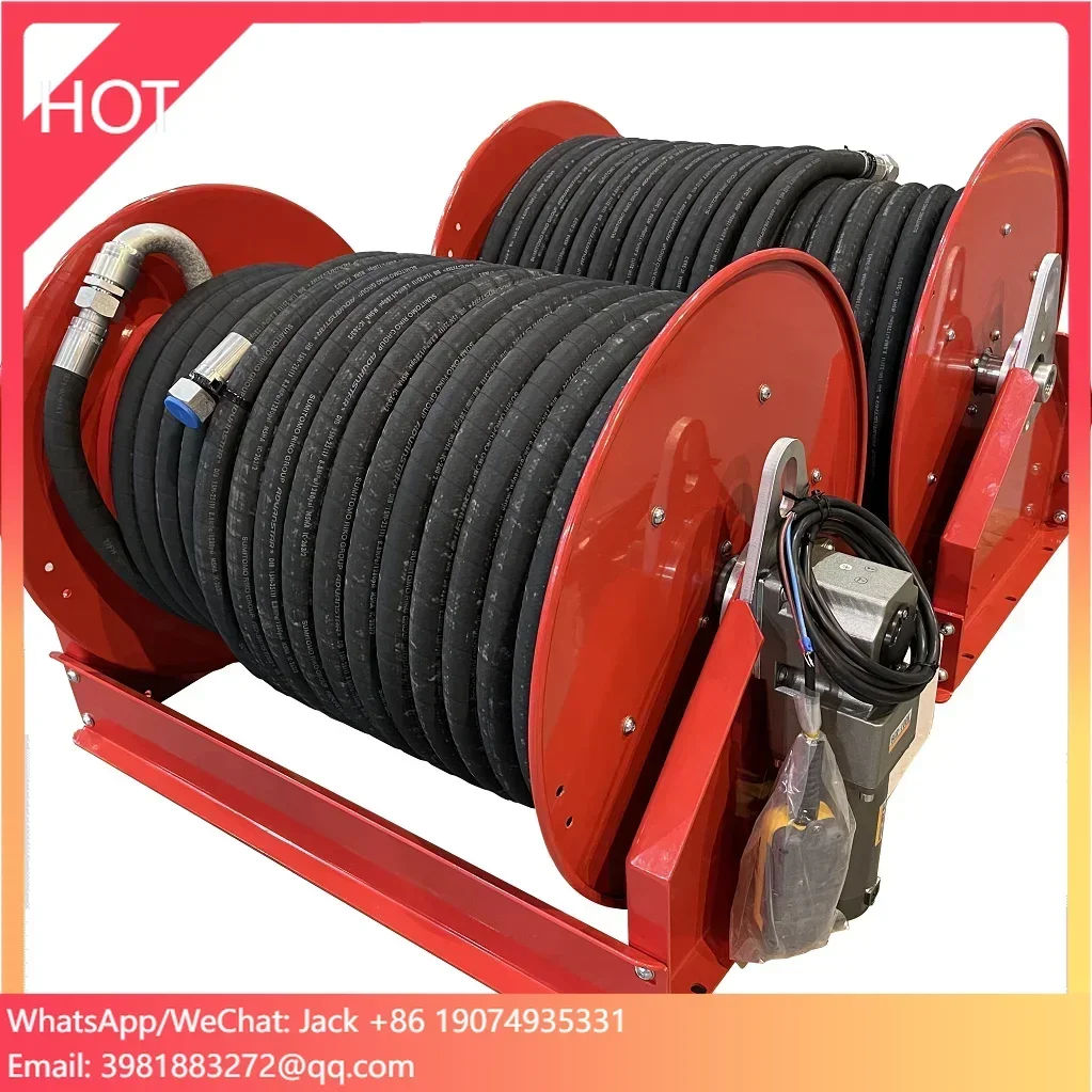 Carrete de manguera de manivela manual para vehículo, hidrante de incendio de niebla de agua de alta presión para lucha contra incendios en el bosque con Control remoto eléctrico