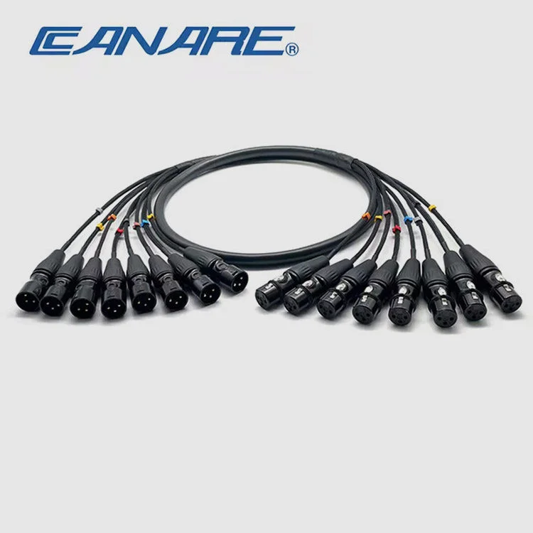 Canare 3 Pin XLR Cable 2/4/8/12 Channel Ways Professional Multi-Media Snake Male to Female Balanced Audio Signal Extension Cord