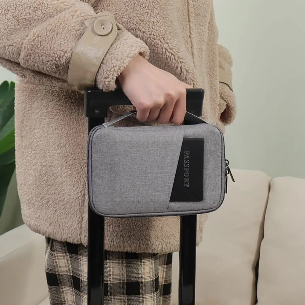 Accessori da viaggio Portafoglio da viaggio Porta biglietti in tessuto OX Porta passaporto per famiglia Custodia protettiva per passaporto con cerniera Custodia per documenti