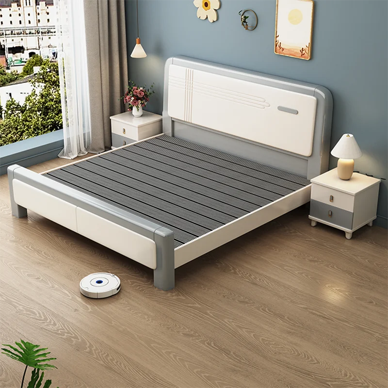 Safe European Bed Nordic Beauty Simple Sun Design Princess Bedroom Bed Double Luxury Modern Baby Wooden Beliche Patio Furniture