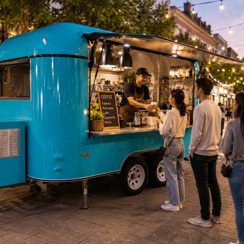 Fast Food Cart Customized Mobile Kitchen Trailer with Cooking Range Refrigerator Sink Workbench Concession Truck for Street Sale