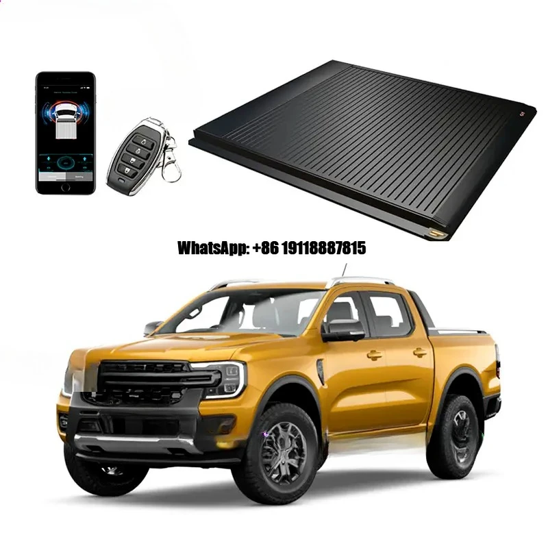 

YTPIONEER Retractable Roll-up Tonneau Cover for Ford Ranger Sports Stormtrak Double Cab Ute Toller Tray Cover