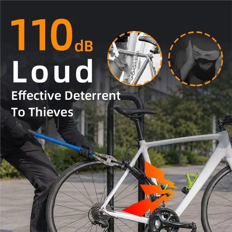 Voltvibe-110Db Bike Alarm With L-Shaped Bracket,USB-C Recharge With Remote,IP65 Waterproof,229FT Wireless Range, Vibration Alarm