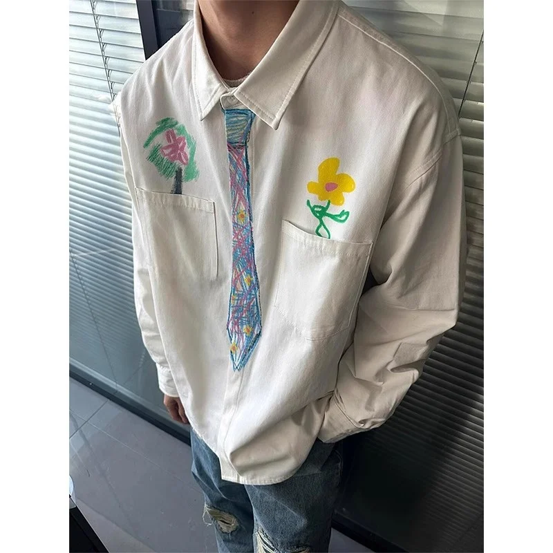 

Мужская повседневная легкая и прочная летняя верхняя одежда Hand-Dn Long Sve, стильная, с возможностью ношения с галстуком