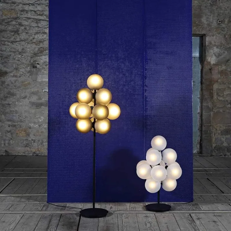 Modern Glass Bubble Floor Lamp Grape Glass Lampshade Floor light for Living Room Home Decorations Bedroom Designer Floor lamp