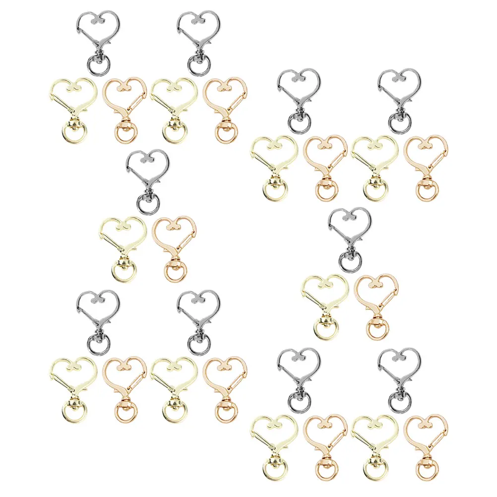 

30Pcs Swivel Snap Hook Keychain Clips Lightweight Heart Buckles for Keychain Making Crafts Key Chain Making Kit