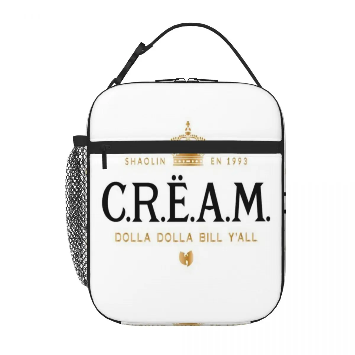 Bestselling Cream Dolla Dolla Bill Hip Hop T-Shirt Double Deck Reusable Lunch Bag Urban Commute Canvas Lunch Bag
