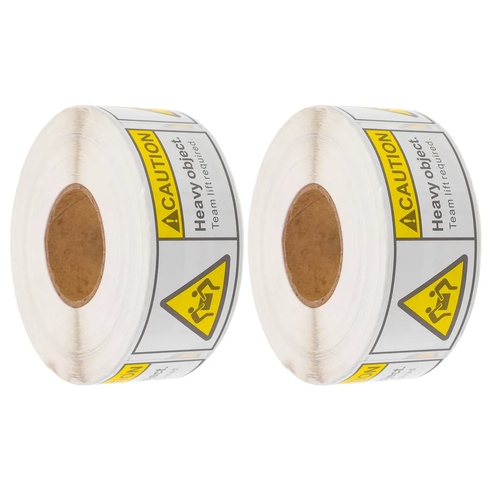 2-rolls-heavy-object-catching-warning-label-for-warehousing-shelf-management-caution-heavy-stickers-for-moving-boxes