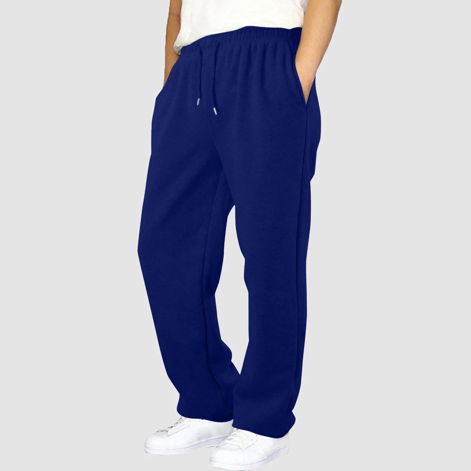 Mens Fleece Lined Sweatpants Wide Straight Leg Pants Bottom Sweatpants Joggers Pants Loose fit Sweatpants Bottoms Hiking