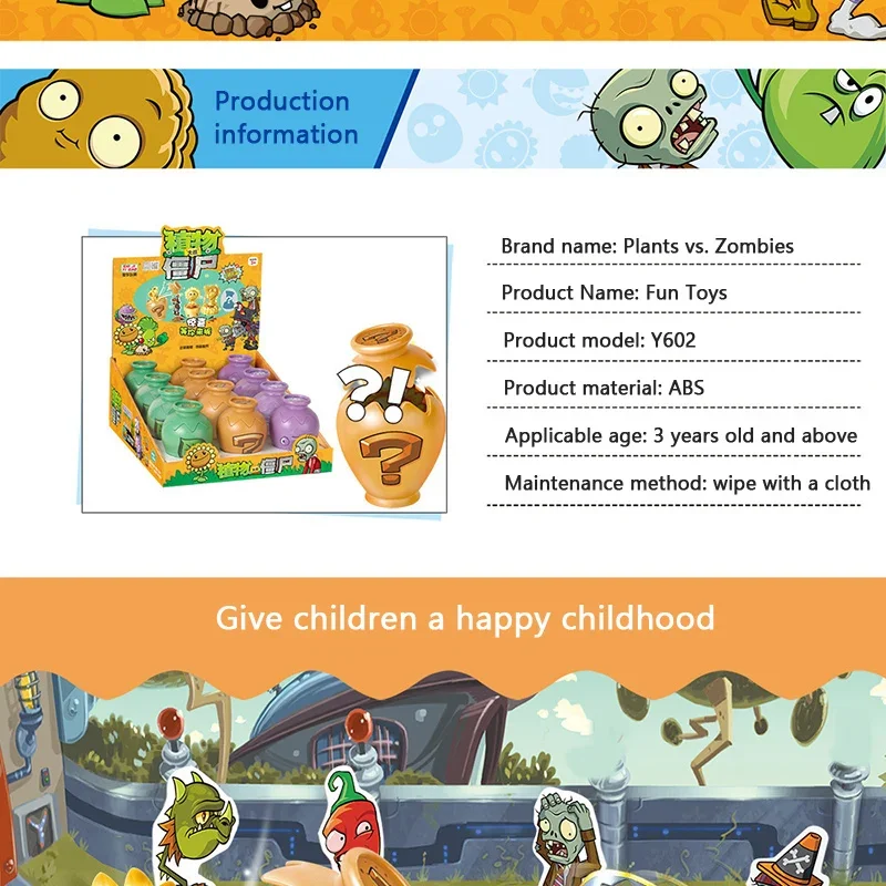 Echte 12-Stil-Pflanzen VS Zombies 2 Überraschungsbox-Glas-Set Spielzeug Peashooter Sonnenblume Pharao Zombie-Spiel Figur Puppe Kinder Geschenke – Detail 2