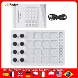 MIDI Controller Strike Pad RGB Backlight MIDI Keyboard BT Connection Low Latency 3.5mm Output Interface with MIDI Pad SMC-PAD