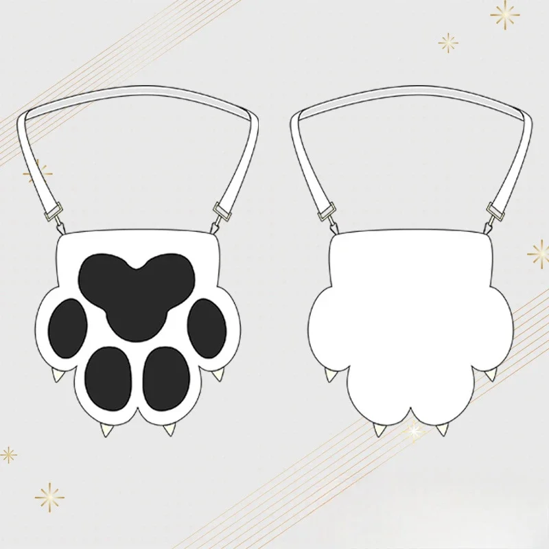 New Fluffy Cute Cat Paw Plush Backpack with Adjustable Straps Soft Furry Purse JK Girls Bag Cartoon Backpack Cosplay Kids Gift