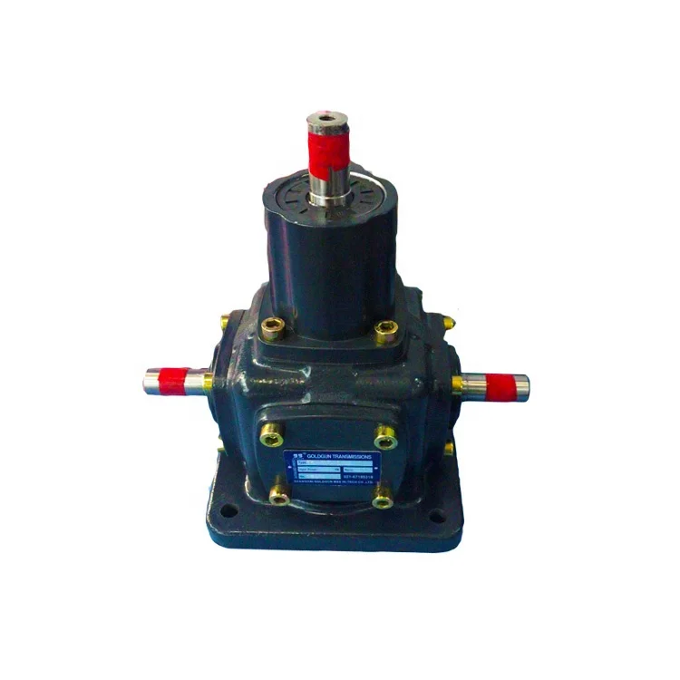 علبة التروس المخروطية الحلزونية T4 محرك نقل الطاقة الزاوية اليمنى علبة التروس من سلسلة T مع ضوضاء منخفضة