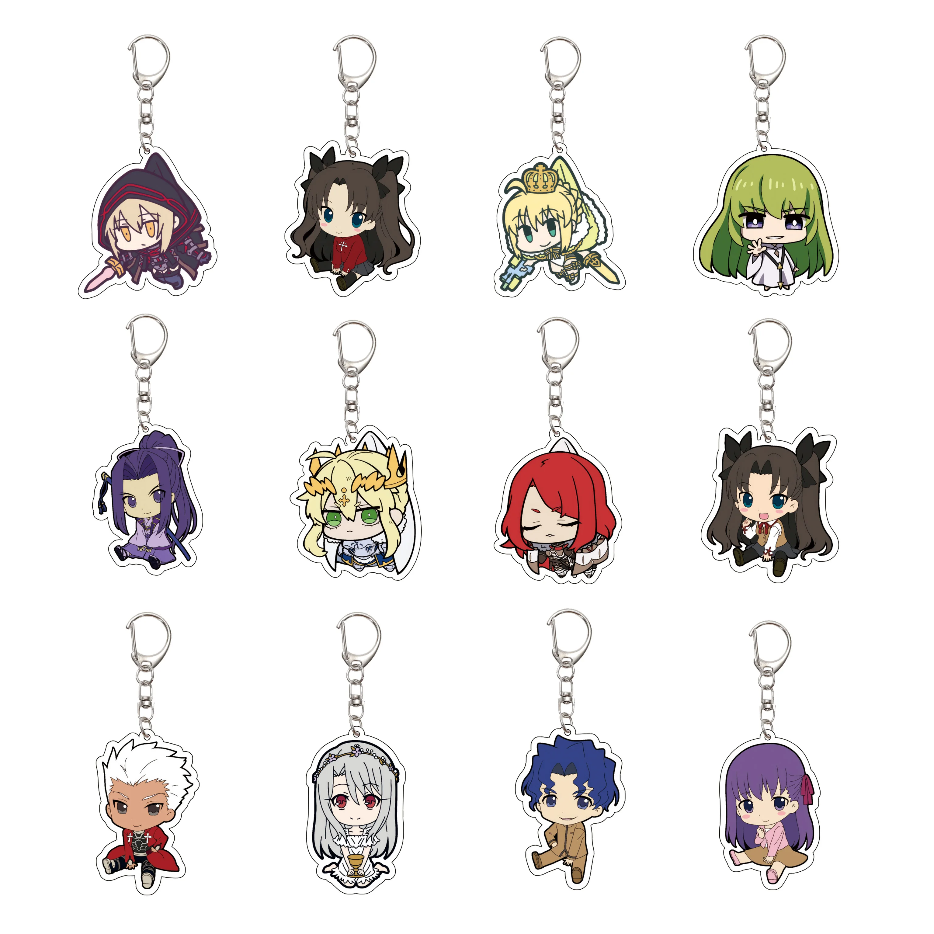 55MM Anime Fate/Grand Order Keychain Fujimaru Ritsuka Mash Kyrielight Astolfo Key Chain Acrylic Model Plate Christmas Gifts