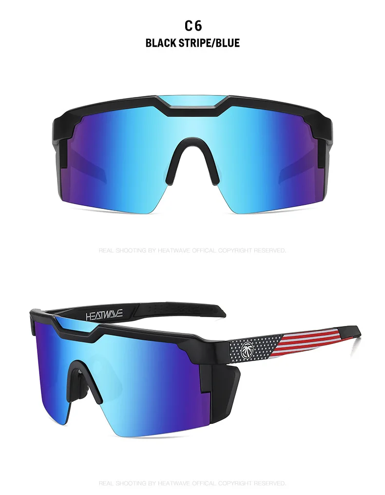 fashionglass Heat wave cross-border best-selling cycling pilot goggles, high-quality genuine film outdoor sports sunglasses HW05