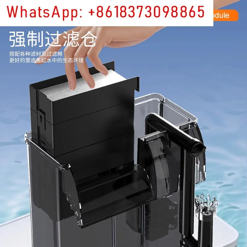 Oxygenated external wall-mounted waterfall fish tank wall-mounted filter three-in-one water purification circulation system