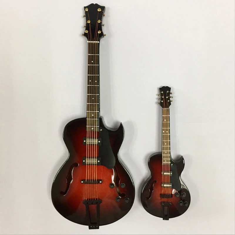 KX4B-librerías en miniatura madera para guitarra, adornos exhibición, modelo para sala estar