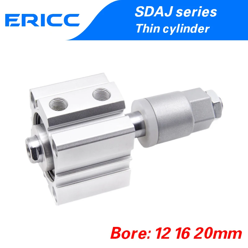 SDAJ Bore 12/16/20mm X 5/10/15/20/25/30/40/50/-5/10/15/20/25/30/40/50-SB adjustable cylinder Compact Cylinder airatc size