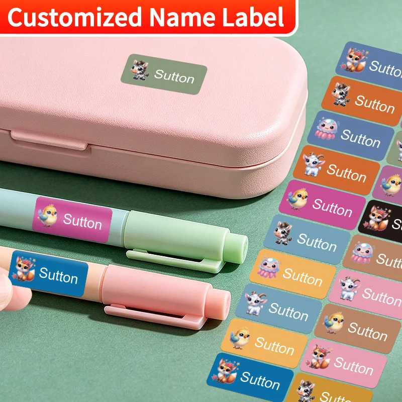 ‌ Personalisierte Namensaufkleber - Selbstklebende Etiketten für Kosmetikpaletten, Fotoalben, Lunchboxen |   Individuelles Design ‌