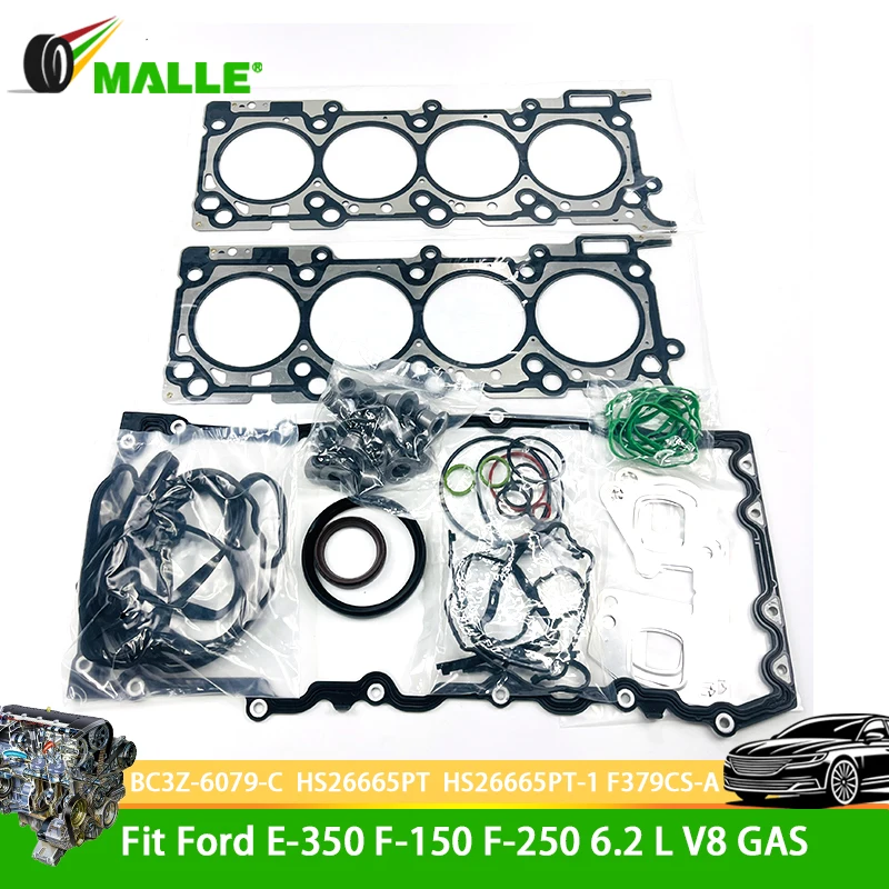 

Engine Cylinder Head & Valve Cover Gasket Full Set 6.2 L V8 GAS For 10-17 FORD E-350 F-150 F-250 F379CS-A HS26665PT BC3Z-6079-C