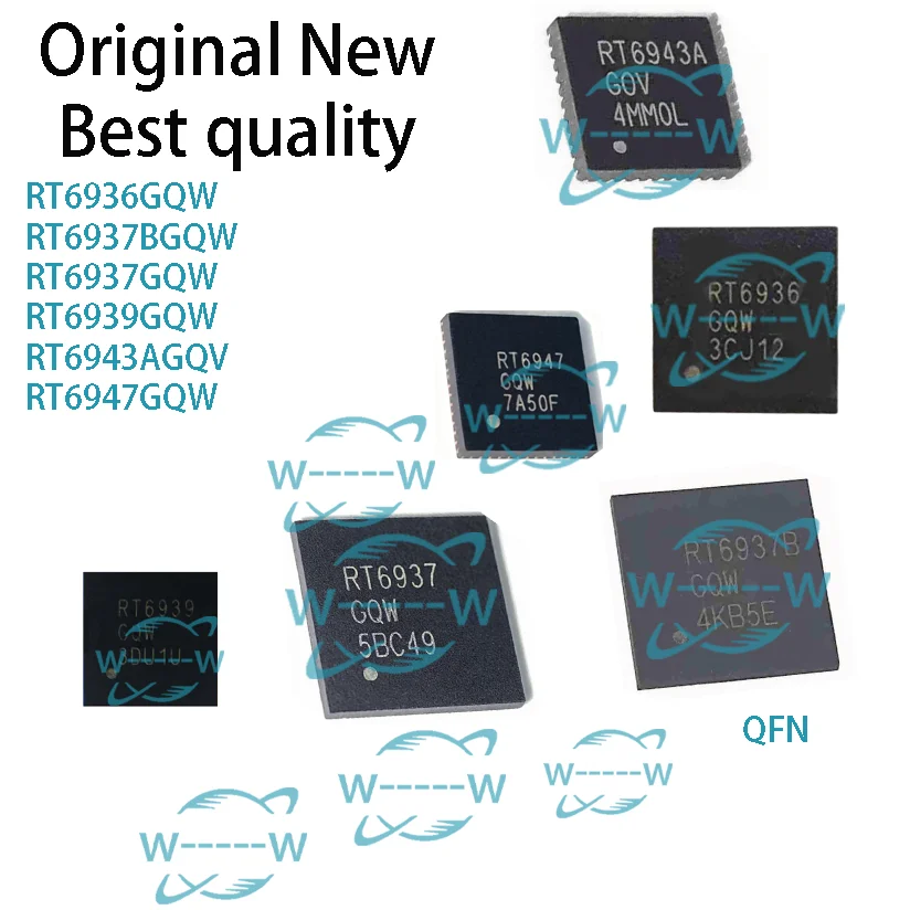 (5-30 PCS) RT6936GQW RT6936 RT6937BGQW RT6937B RT6937GQW RT6937 RT6939GQW RT6939 RT6943AGQV RT6943A RT6947GQW RT6947 QFN IC CHIP