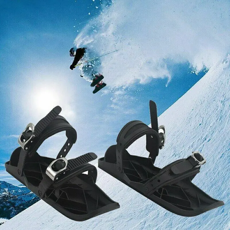 Snowboards Ski Skates Snow Skiing Shoes Mini Short Shoes with Bindings Storage Adjustable Bindings Portable Skiing Shoes Snow B