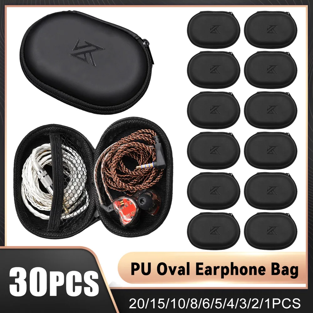 30-1 قطعة بولي Oval البيضاوي سماعة حقيبة المحمولة Ead براعم سستة أكياس التخزين سماعة الغبار واقية سماعات صندوق منظم