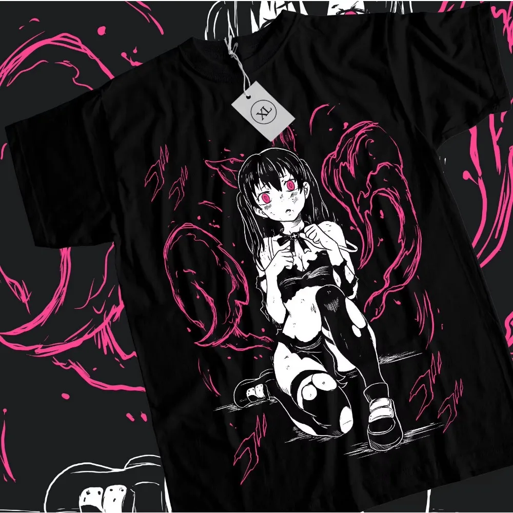 Fire Force Tamaki Kotatsu Anime Graphic T‑shirt Unisex Washed Cotton Harajuku Oversized Short Sleeve Casual Streetwear Tops