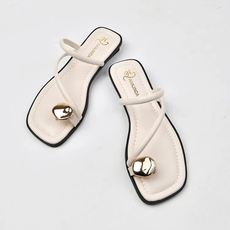 Elegante Damen-Slip-On-Sandalen mit eckiger Zehenpartie, Sommer 2025, offenes Design, synthetisches Obermaterial, Gummisohle, bequeme Passform, lässige Schuhe – Detail 7