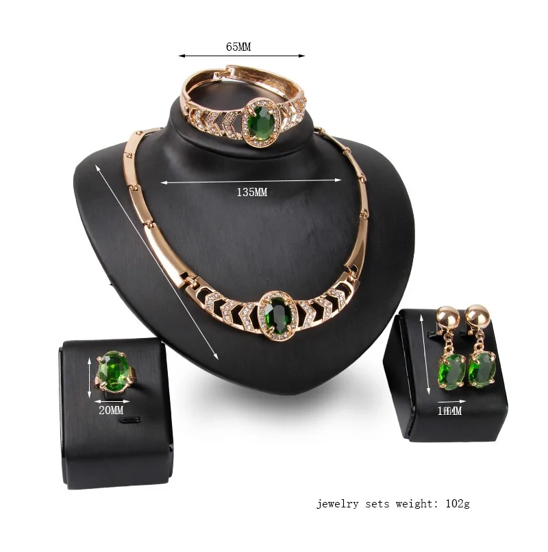 

Женские свадебные аксессуары, комплект из четырех предметов, серьги-ожерелья, браслет, кольцо, ансамбль Faion ow Trend, новинка