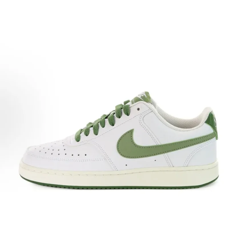 Nike Court Vision Low Classic Men's and Women's Athletic Slip Resistant Casual Cricket Shoes White Green Colorway