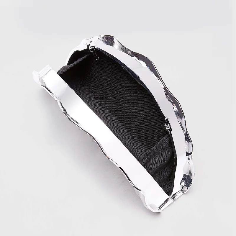 Evening Bag Electroplating Metallic Style Acrylic Crossbody Shoulder Fan-shaped Clutch Elegant Party Wallets Luxury Designer Bag