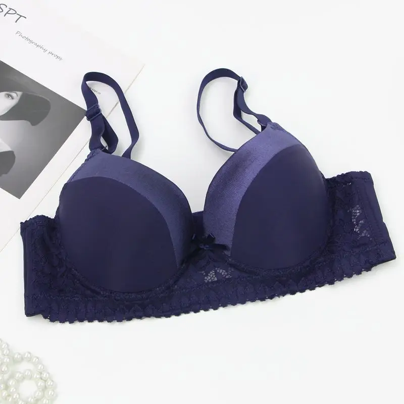 DaiNaFang Push-Up-BHs für Damen, Rosa, Blau, Schwarz, Grau, Beige, Weiß, Burgunderrot, Unterwäsche, Spitze, minimiert nahtlose Dessous – Detail 20