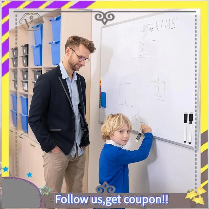 

New Magnetic Whiteboard Pen Erasable Marker, 48Pack Whiteboard Markers Dry Erase Marker With Eraser Cap