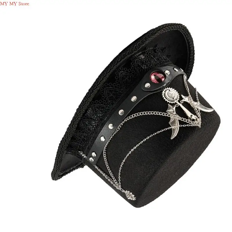 قبعة N1HE ذات سلسلة ميكانيكية عتيقة وإكسسوارات أزياء كلاسيكية مزخرفة بالدانتيل