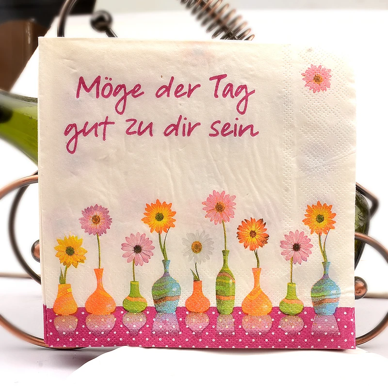 

Printed Napkins Red Flowers Facial Tissue Paper Wedding Restaurant Hotel Paper Towels Birthday Party Banquet Paper Towels 20pcs