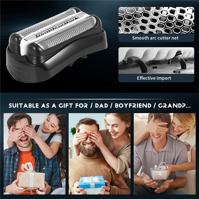 B59B-32B Shaver Head Replacement For Braun 32B Series 3 301S 310S 320S 330S 340S 360S 380S 3000S 3020S 3040S 3080S