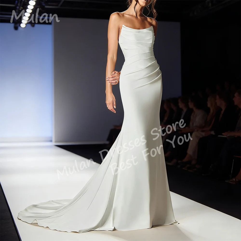 

Customized Elegant Long Wedding Dresses Sweetheart Backless Floor-Length Mermaid Brides Dress Women Vestidos De Novias Gowns
