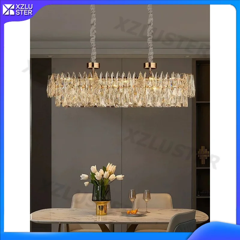 K9 Crystal Hall Living Room Dining Room Bedroom Ceiling Light Lustre Lighting Fixtures French Luxury Living Room Led Chandelier