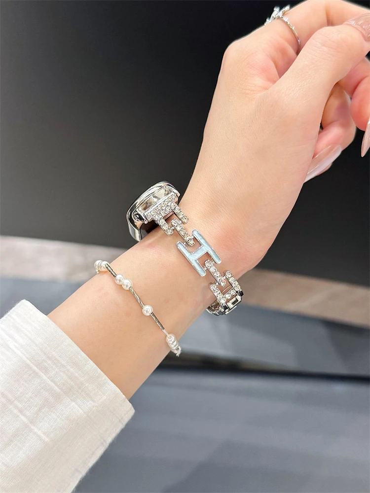 

H-shaped metal strap suitable Xiaomi Band 8Pro/9Pro，For Mi band 3/4/5/6/7，8/8NFC/9/9NFC/10/10NFC，For Redmi Watch5/4