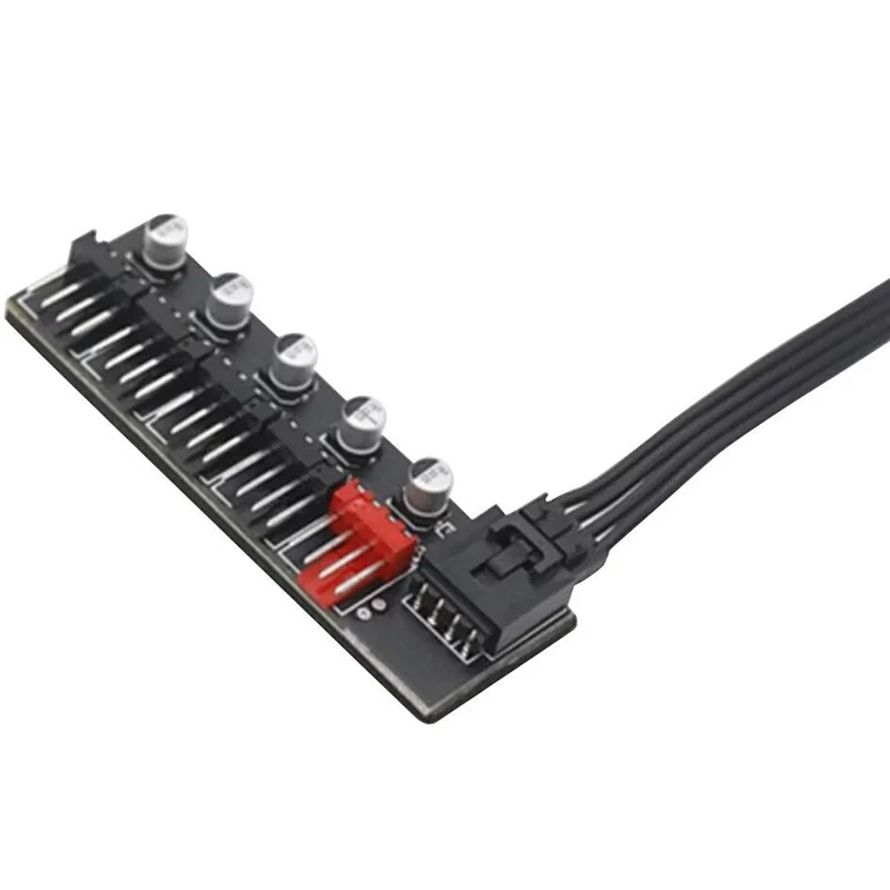 5 Port PC Fan Hub Splitter Speed Controller Adapter for 4 Pin PWM Cooler Cooling Fan Computer Cables Connectors